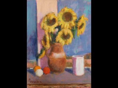 Girasoli con palle da biliardo