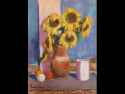 Girasoli con palle da biliardo