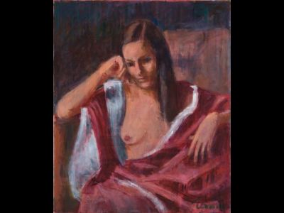 Pensieri (ragazza assorta)